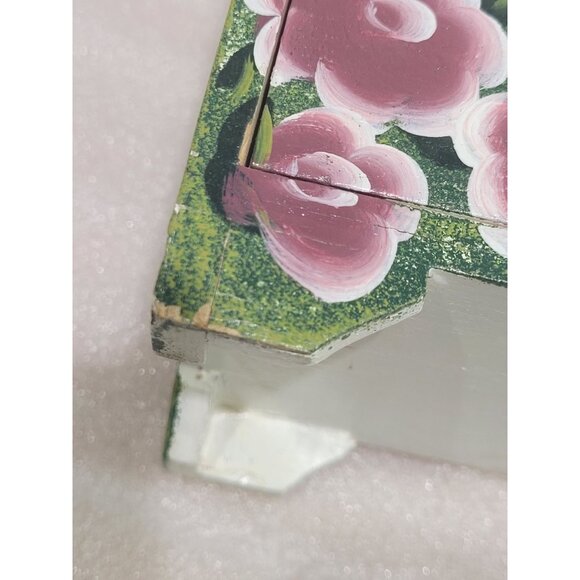 Cottage Core Painted Jewelry Chest Drawers Crackle Birds Flowers Butterfly - Picture 10 of 11